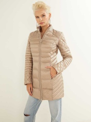 Grey Guess Natasha Packable Down Women's Jackets | 7490-SROYN