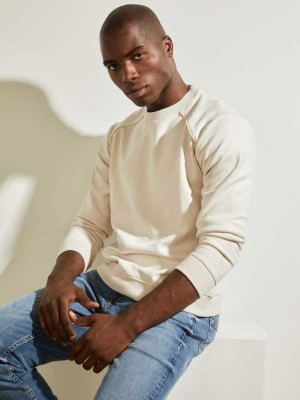 Grey Guess Newton Fleece Pullover Men's Sweatshirt | 3825-GZARS