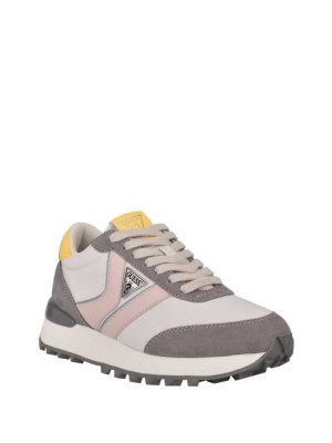 Grey Guess Samsin Color-Blocked Women's Sneakers | 0736-DYTUE