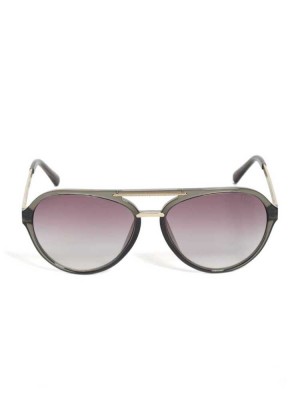 Grey Guess Samuel Logo Aviator Men's Sunglasses | 1834-BRQSI