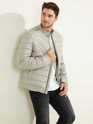 Grey Guess Stretch Puffer Men's Jackets | 7934-GKBFR
