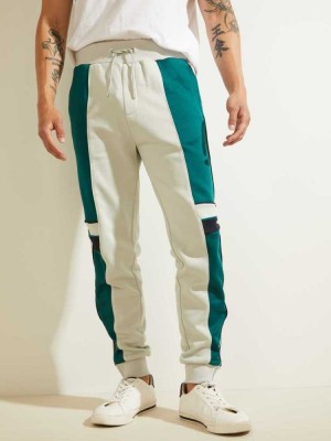 Grey Guess Todd Logo Zip Men's Joggers | 6810-IFMQD