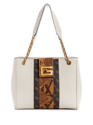 Grey Multicolor Guess Bling Python Girlfriend Women's Totes | 4823-LCIQY