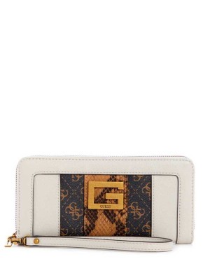Grey Multicolor Guess Bling Python Large Zip-Around Women's Wallets | 7019-LATNM
