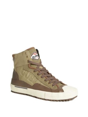 Grey Multicolor Guess Ederle Lace-Up Men's Boots | 9104-GRFYD