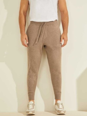 Grey Multicolor Guess Esmere Wool-Blend Men's Joggers | 0957-YAKJC