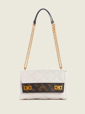 Grey Multicolor Guess Katey Quilted Women's Shoulder Bags | 0185-LCGYJ