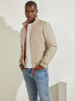 Grey Orange Guess Amos Bomber Men's Jackets | 0315-NRVLD
