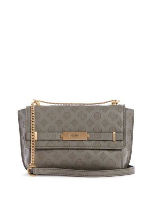 Grey White Guess Bea Convertible Women's Crossbodies | 5136-PHEXD