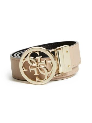 Grey White Guess Reversible Quattro G Buckle Women's Belts | 0718-LZHOK