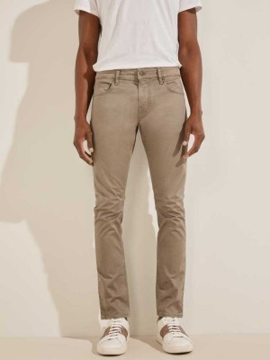 Khaki Guess Chris Skinny Men's Jeans | 4360-CALOM