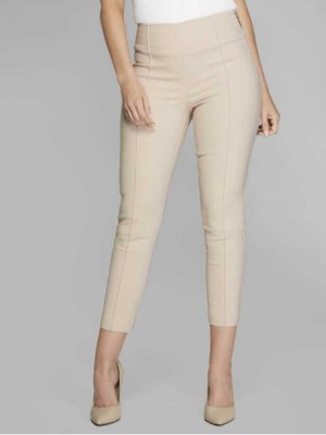 Khaki Guess Cropped Candi Women's Pants | 5906-OZVNG