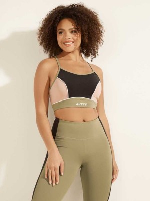 Khaki Guess Dixie Active Women's Bras | 7801-WHMCL