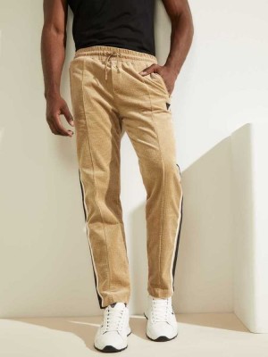 Khaki Guess Myron Corduroy Men's Pants | 5892-NGTKE