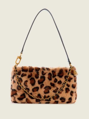 Leopard Guess Katey Luxe Leopard Mini Women's Shoulder Bags | 5703-ANDYQ