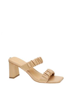 Light Beige Guess Aindrea Heeled Mules Women's Heels Shoes | 1372-ZSPRM