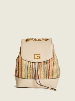 Light Beige Guess Kimi Women's Backpacks | 3912-WGOYM