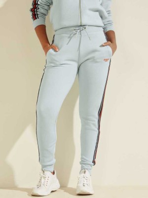 Light Blue Guess Eco Abigal Stripe Women's Joggers | 2750-OXYQM