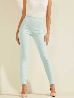 Light Blue Guess Maya Faux-Suede Women's Leggings | 5947-NAIJD