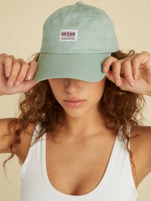 Light Blue Guess Originals Dad Men's Hats | 8493-CUVAL