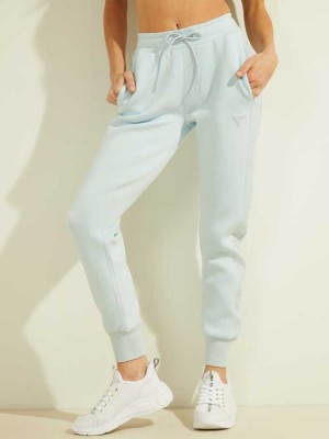 Light Blue Guess Scuba Logo Tape Women's Joggers | 0746-NRTPM