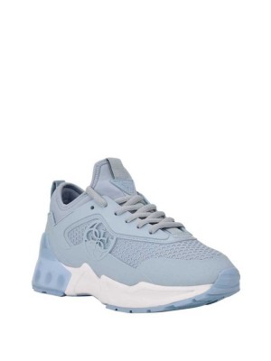 Light Blue Guess Teckie Quattro G Women's Sneakers | 9621-UZTDS