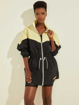 Light Green Black Guess Cara Women's Windbreaker | 4985-OXENL