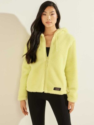 Light Green Guess Eleanor Sherpa Women's Jackets | 4098-GYWVX