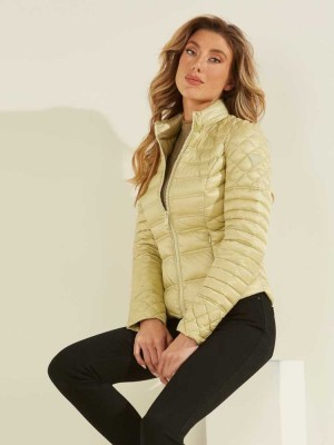 Light Green Guess Orsola Packable Down Women's Jackets | 6134-DZVBR