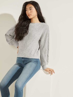 Light Grey Guess Jodie Women's Sweaters | 6127-GVJFH