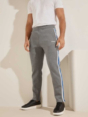 Light Grey Guess Side Stripe Men's Pants | 1305-JDKWF