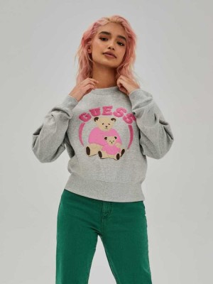 Light Grey Guess Spence Women's Sweatshirt | 0568-ZOWMF