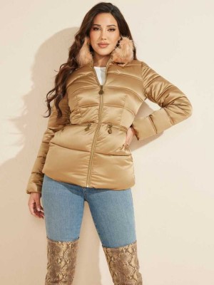 Light Multicolor Guess Allie Puffer Women's Jackets | 1496-VYLRA