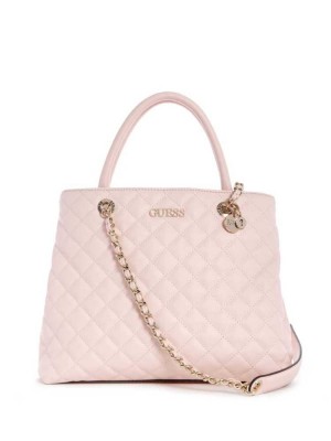 Light Pink Guess Illy Society Women's Satchels | 3864-IDMUN