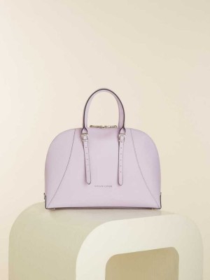 Light Pink Guess Lady Luxe Dome Women's Satchels | 7130-MYLWH