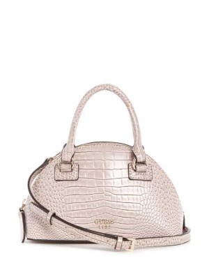 Light Pink Guess Shilah Small Dome Women's Crossbodies | 3275-WPZQX