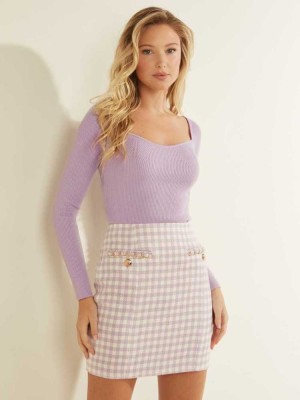 Light Purple Guess Eco Babette Women's Sweaters | 3215-ALBJX
