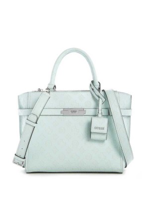 Light Turquoise Guess Bea Society Women's Satchels | 9870-GRMTV
