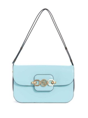 Light Turquoise Guess Hensely Convertible Women's Shoulder Bags | 1978-PAEGZ