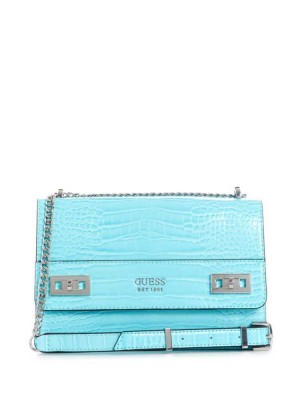 Light Turquoise Guess Katey Convertible Women's Crossbodies | 3278-JITCF