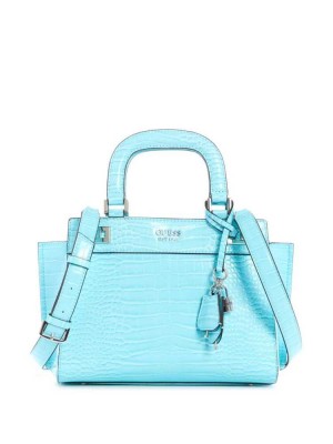 Light Turquoise Guess Katey Girlfriend Women's Satchels | 0178-CGLUO