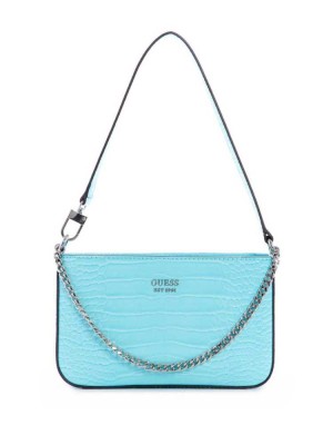 Light Turquoise Guess Katey Mini Women's Shoulder Bags | 0243-KYZQA