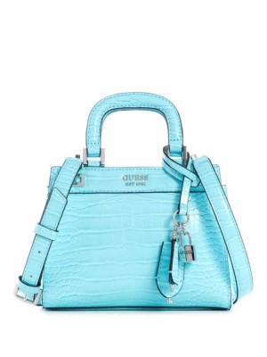 Light Turquoise Guess Katey Mini Women's Satchels | 4816-VEFNM