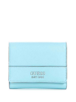 Light Turquoise Guess Katey Trifold Women's Wallets | 0983-XIUOJ