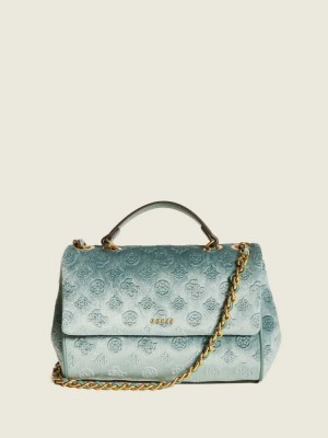 Light Turquoise Guess Kimi Logo Convertible Women's Crossbodies | 8356-AWPHZ