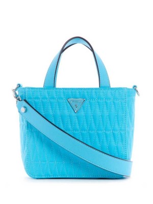 Light Turquoise Guess Layla Mini Women's Totes | 3016-RJYUV