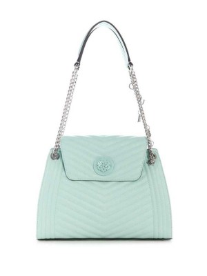 Light Turquoise Guess Lida Convertible Women's Satchels | 1329-VXLAB
