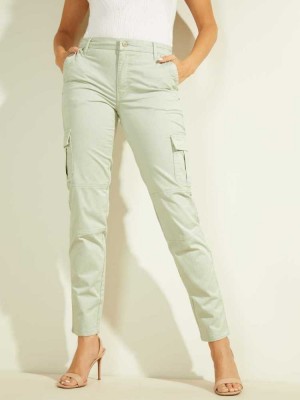 Light Turquoise Guess Sexy Cargo Women's Pants | 0291-MZWVY
