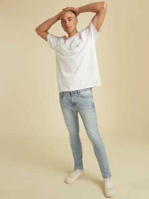 Light Wash Guess Originals Skinny Men's Jeans | 7584-CILXP