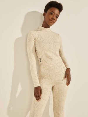 Light Yellow Guess Erin Cropped Top Women's Jumpsuits | 4602-GIQYW